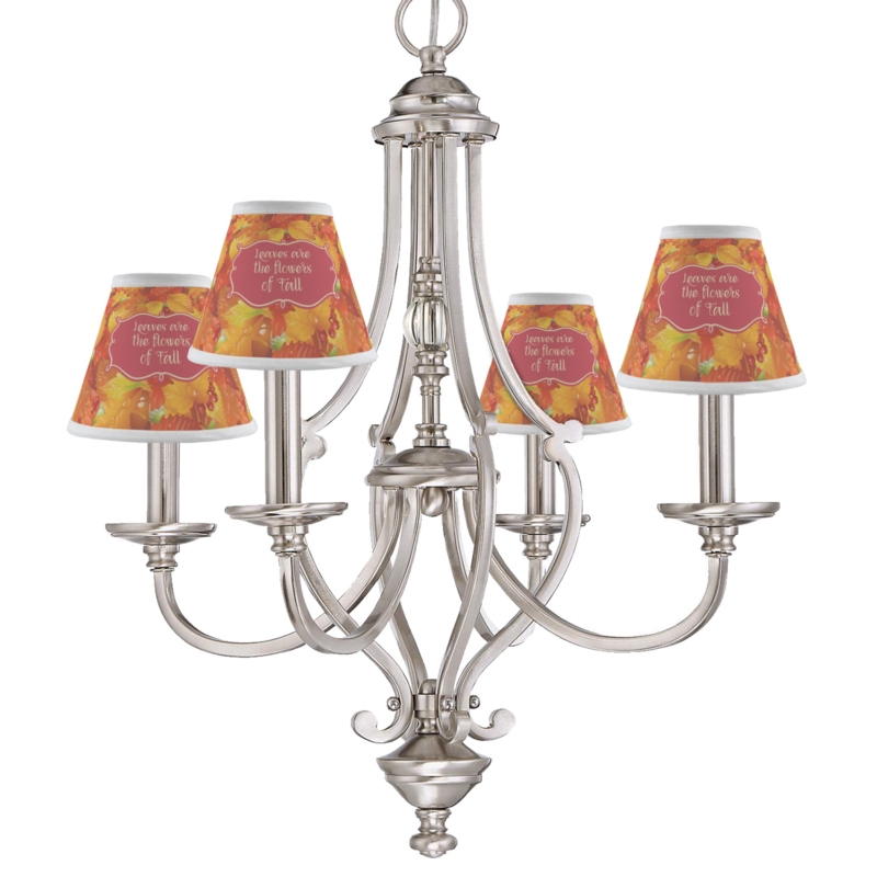 Chandelier Shades Autumn Fall Leaves Typographic Print