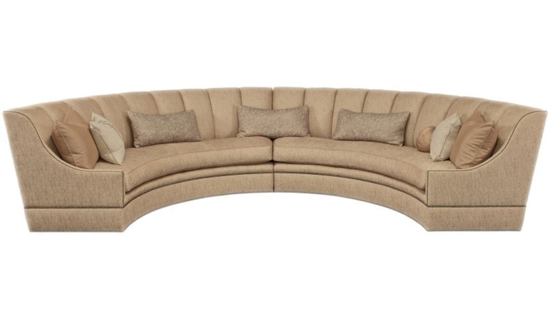 Channel Tufted Back Seating with Nailhead Trim Base in Beige