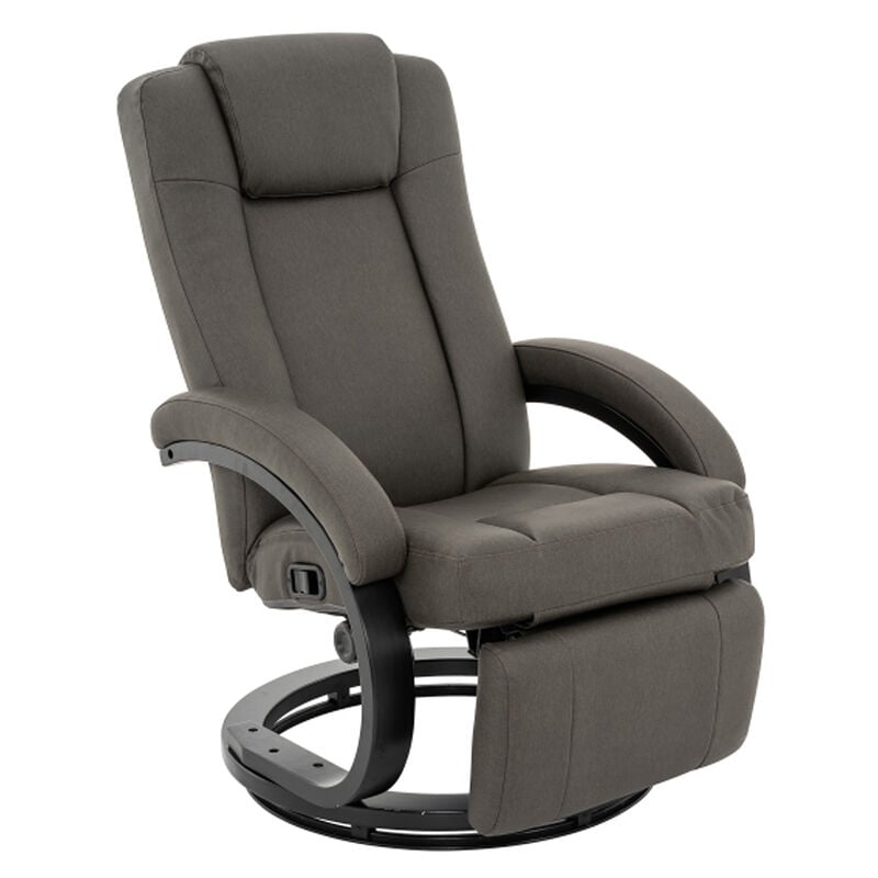 Charcoal Grey Recliner Chair Cantilever Frame Integrated Footrest