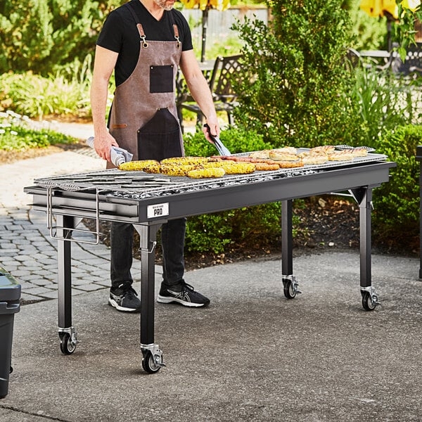 Charcoal Grill 72 Inch Extra Wide Body with Wire Side Basket