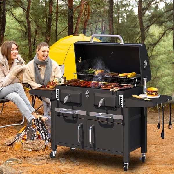 Charcoal Grill 860 Sq In Area with Dual Tray System
