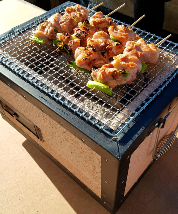Charcoal Grill Textured Ceramic Body, Japanese Charcoal Konro