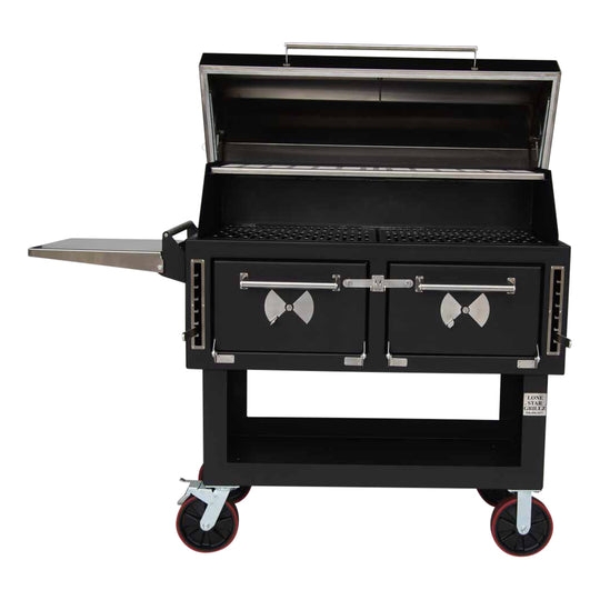 Charcoal Smoker Grill with Unique Butterfly Vents and Folding Shelf