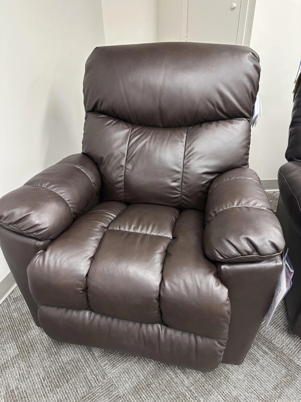 Chocolate Brown Leather Power Rocker Recliner with Wireless Remote