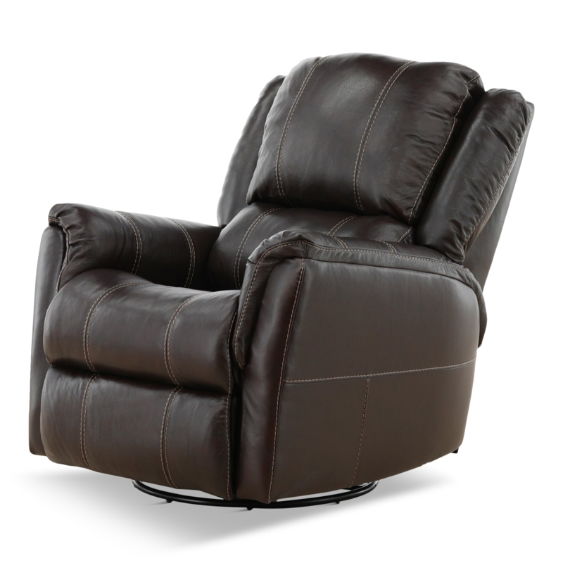 Chocolate Glider Recliner Chair with Contrast Topstitching