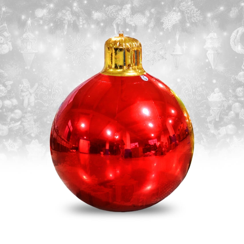 Christmas Ornament Cherry Red Metallic Finish With Ribbed Cap