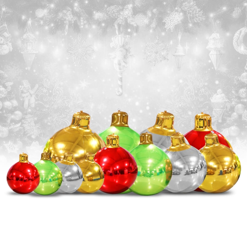 Christmas Ornament Metallic Silver And Gold Multi Size Set Reflective