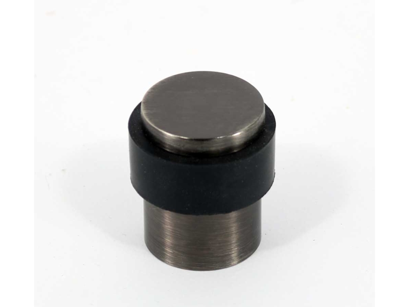 Circular Floor Door Stop Gunmetal Finish Black Rubber Ring Industrial