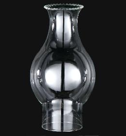 Clear Glass Lamp Chimney 3 Inch Fitter Beaded Top Traditional Farmhouse