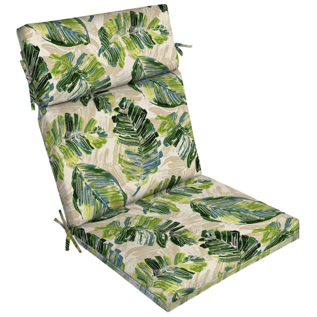 Coastal Cushion: Teal Blue Palm Leaf Print, Box Edge Construction