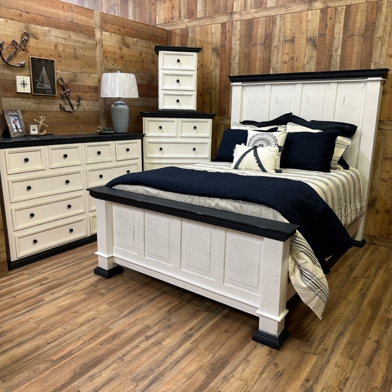 Coastal Farmhouse Bedroom Set with Two-Tone Finish