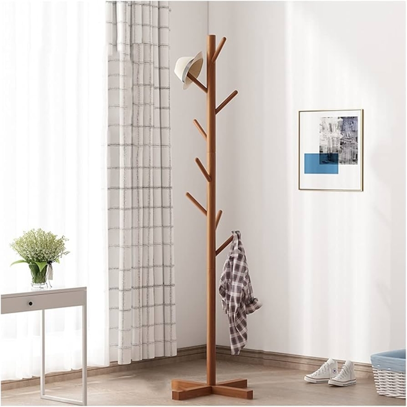 Coat Rack Wooden Tree Branch Hooks Scandinavian Stand