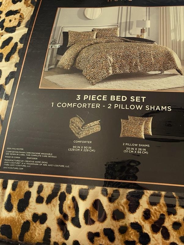 Comforter Set Juicy Couture Leopard Print Polyester Machine Washable