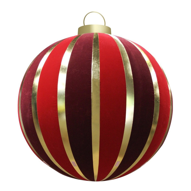 Commercial Ornament Velvet Texture Burgundy Red And Gold 5 Foot