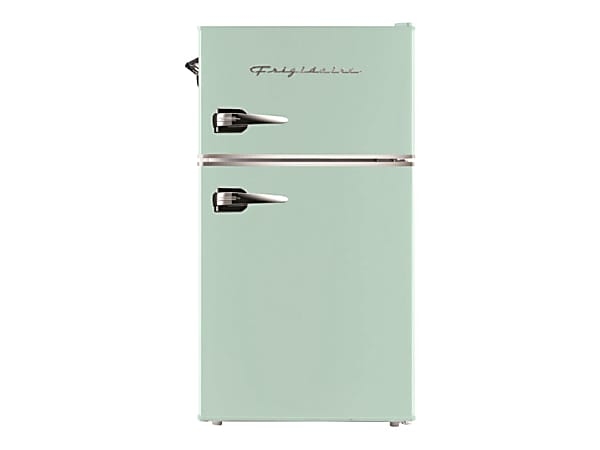 Compact Fridge Mint Green Two-Door Side Bottle Opener Retro