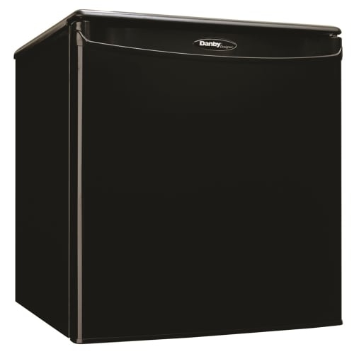 Compact Refrigerator with 1.7 Cu Ft Capacity, Glossy Black Finish