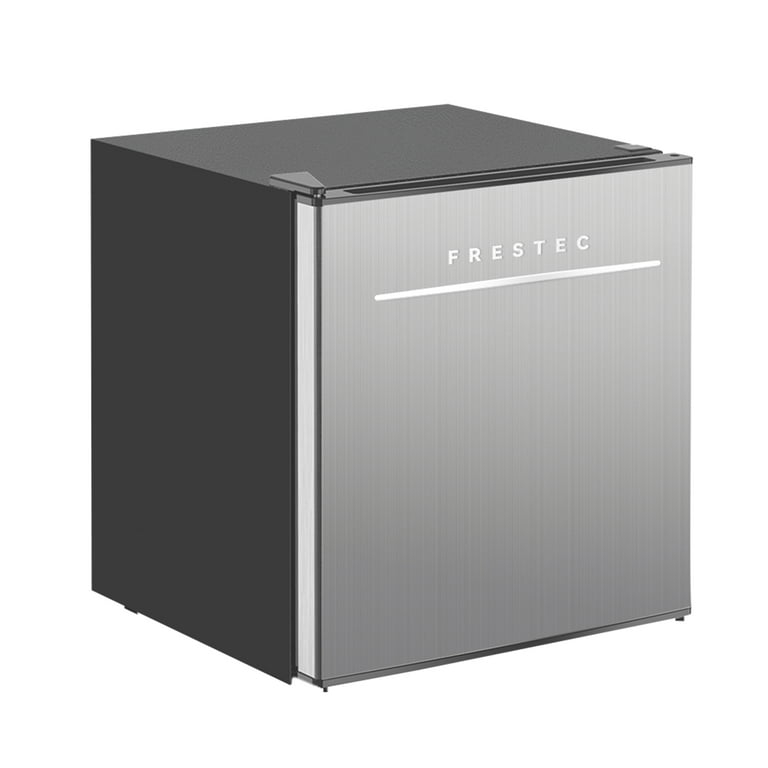 Compact Refrigerator with Reversible Hinge, Brushed Silver Door