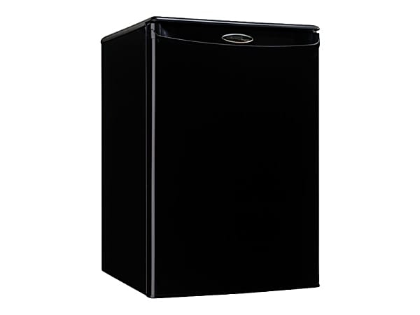 Compact Refrigerator with Satin Black Finish, Flat Door Design