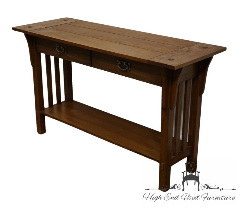 Console Table Craftsman Mission Medium Brown Exposed Peg Joinery