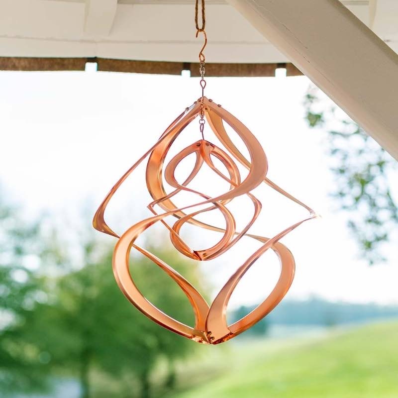 Copper Wind Spinner Dual Spiral Swivel Hook Nested Loops Polished