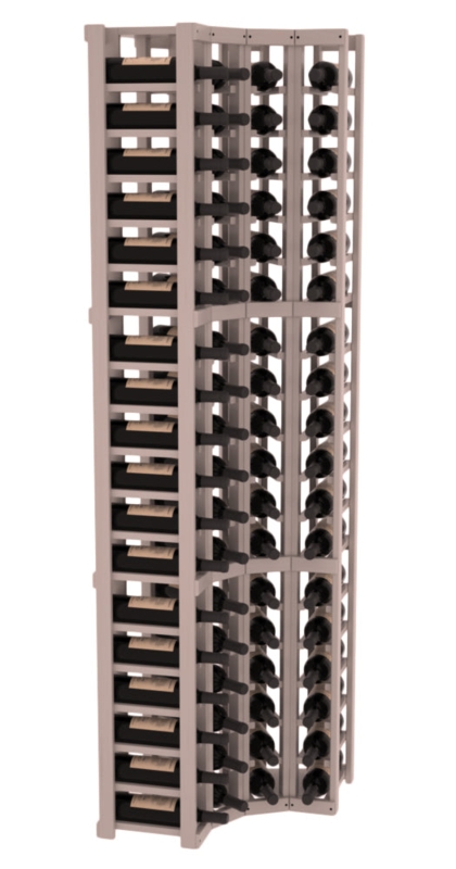 Corner Wine Rack 4 Column Design in Light Wood Toned Finish