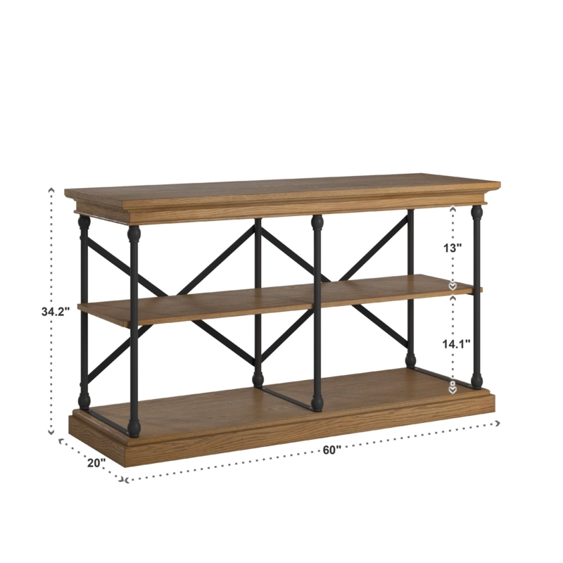 Cornice Iron and Wood Entryway Console Table - Brown Finish by iNSPIRE Q  Artisan  iNSPIRE Q Home