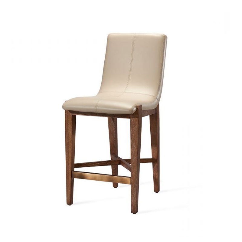 Counter Stool with Metal Kickplate and X-Stretcher Base