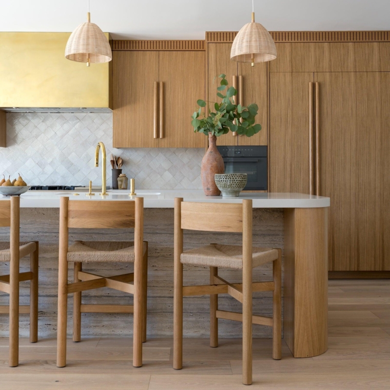 Counter Stool with Woven Cord Seat and X-Stretcher Base