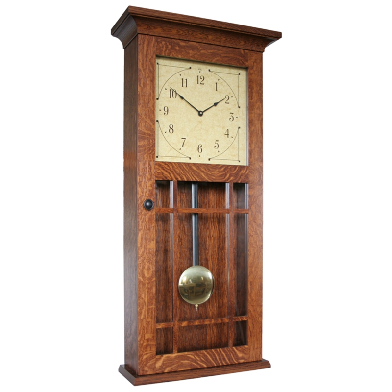 Craftsman Style Wall Clock with Rectangular Silhouette