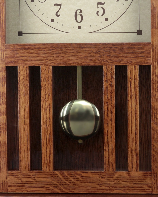Craftsman Wall Clock in Quarter Sawn Oak with Square Markers