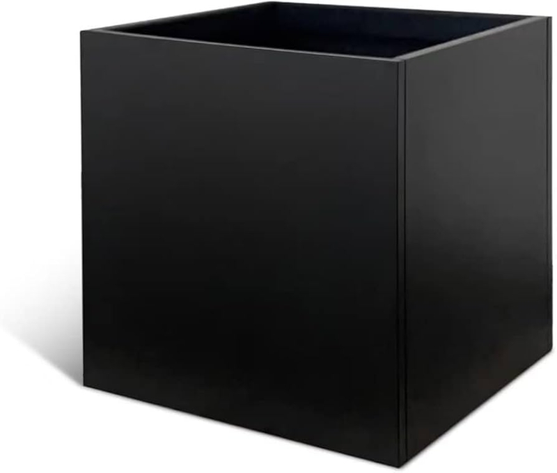 Cube Planter Matte Black Galvanized Steel Industrial Chic Box