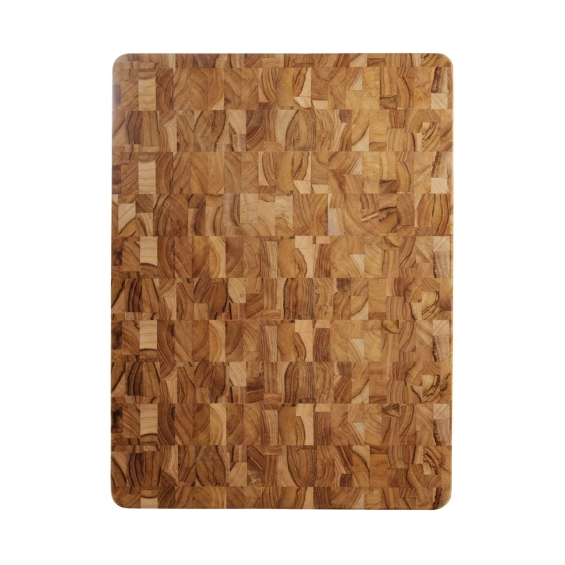 Cutting Board Teak Wood End Grain Pattern Mosaic Layout