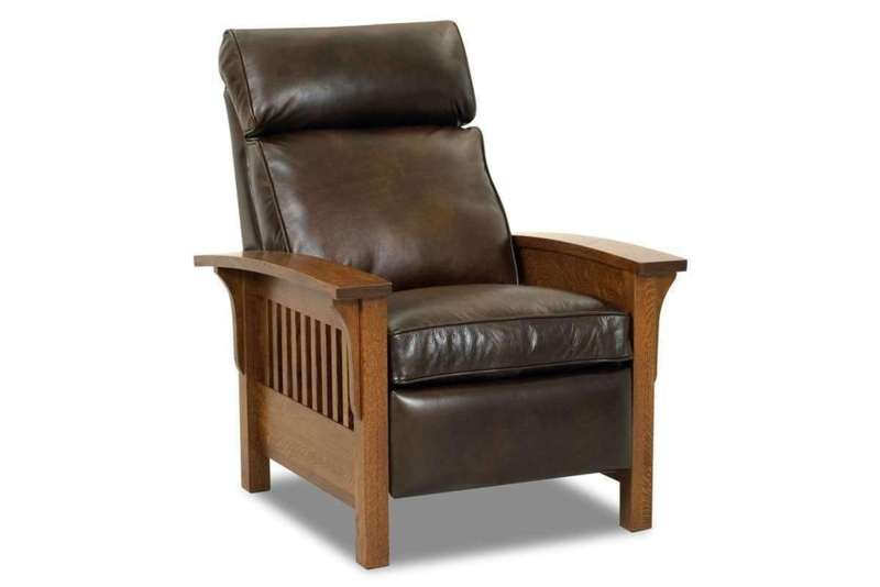 Dark Chocolate Mission Recliner Tiered Backrest Square Legs