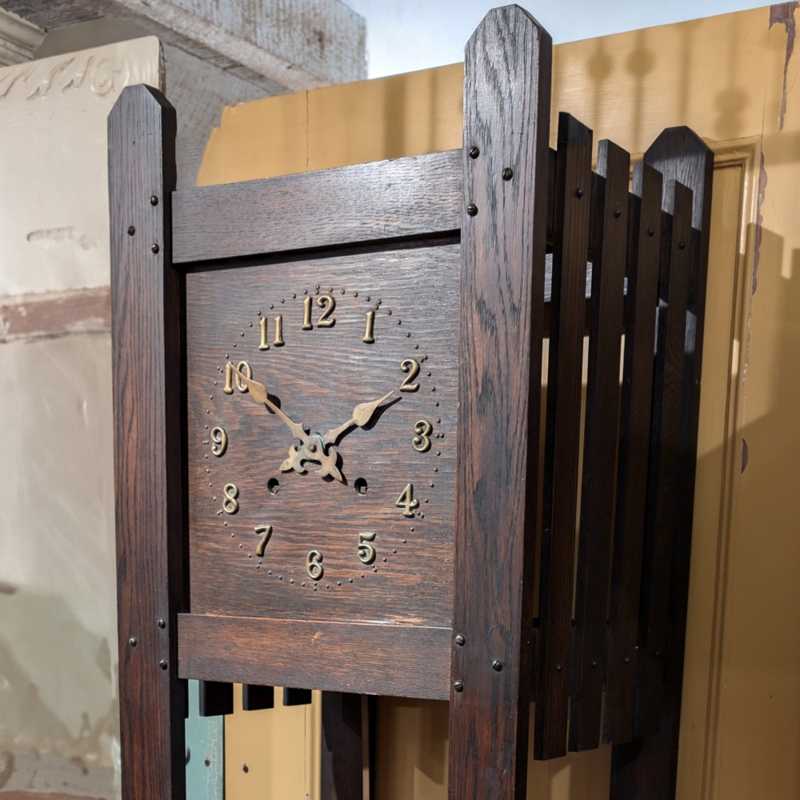 Dark Oak Mission Style Grandfather Clock  Aurora Mills