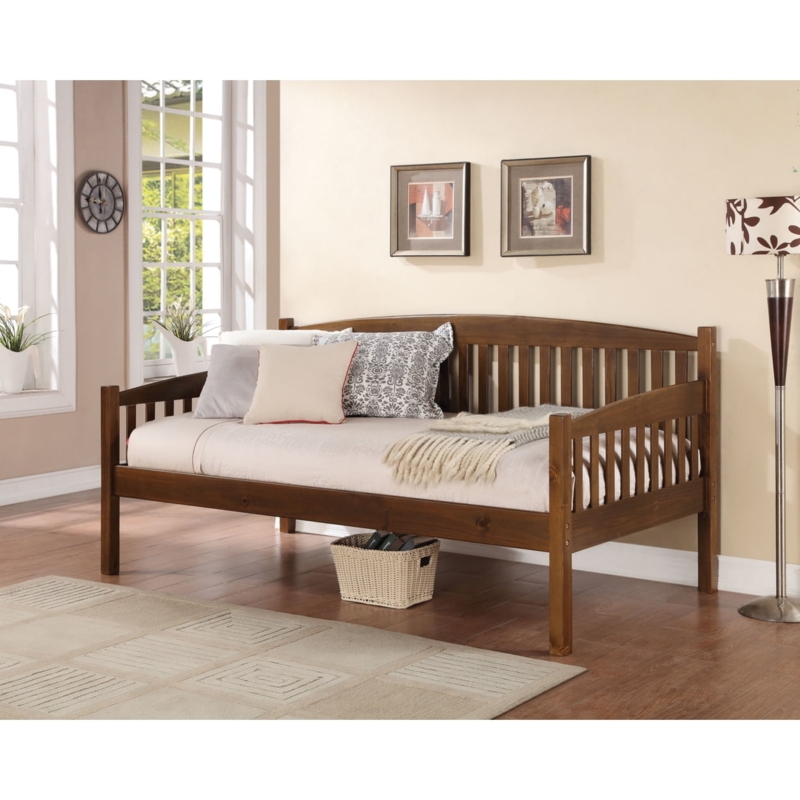Daybed Arched Backrest Antique Oak Mission Style Vertical Slats