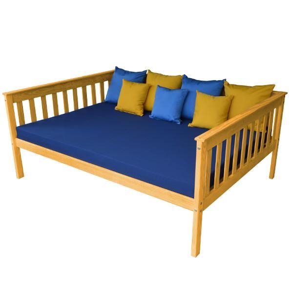 Daybed Mission Craftsman Honey Oak Blue and Yellow Upholstery