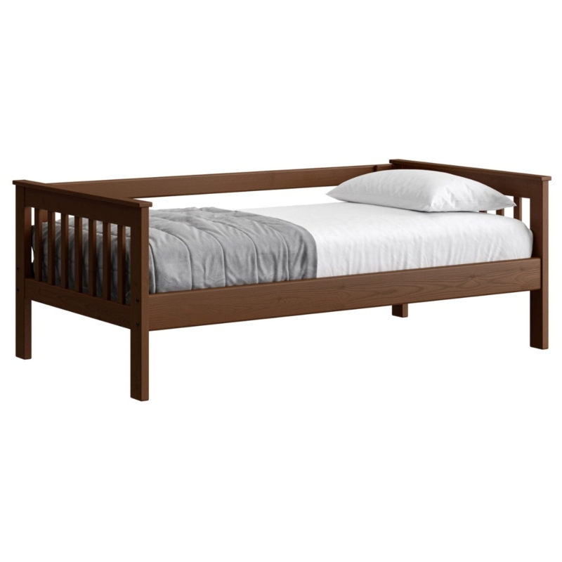 Daybed Mission Design Rich Brindle Brown Finish Open Rail Frame