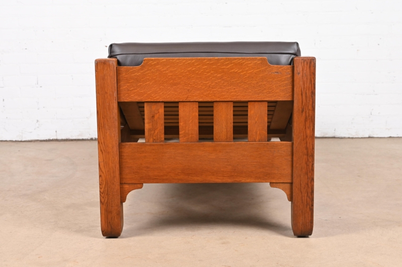 Daybed Mission Oak Arts and Crafts Notched Backboard Quartersawn