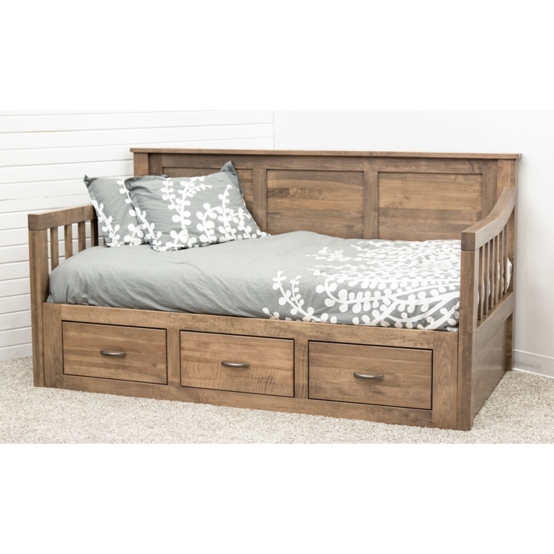 Daybed Solid Maple Wood Mission Style Underbed Storage Drawers