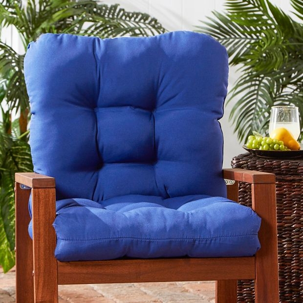 Deck Chair Pad: Marine Blue Plush Fill, Rounded Corners