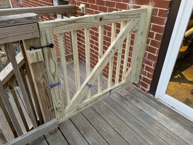 Deck Gate with Diagonal Brace Pressure Treated Wood Functional Safety