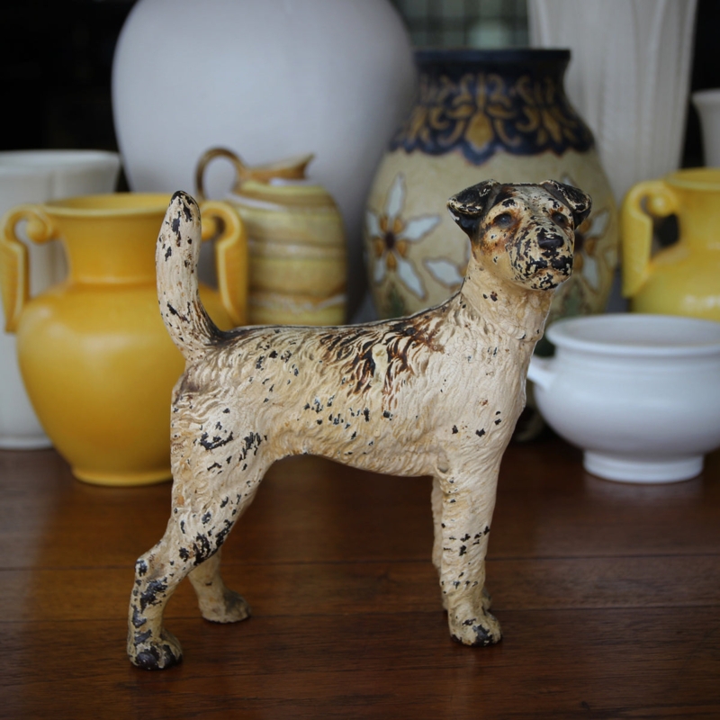 Decorative Doorstop Terrier Silhouette Chippy Paint Textured