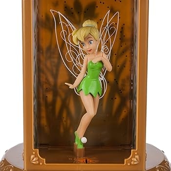 Decorative Lantern: Tinker Bell Botanical Silhouette with Warm Amber Glow