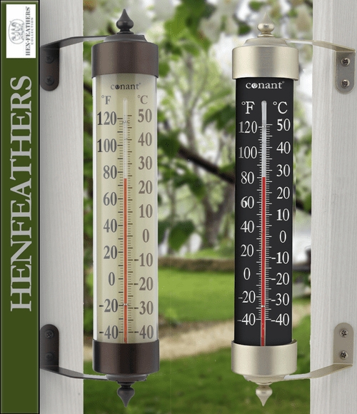 Decorative Outdoor Thermometer Swivel Arm Mount Traditional Garden Metal