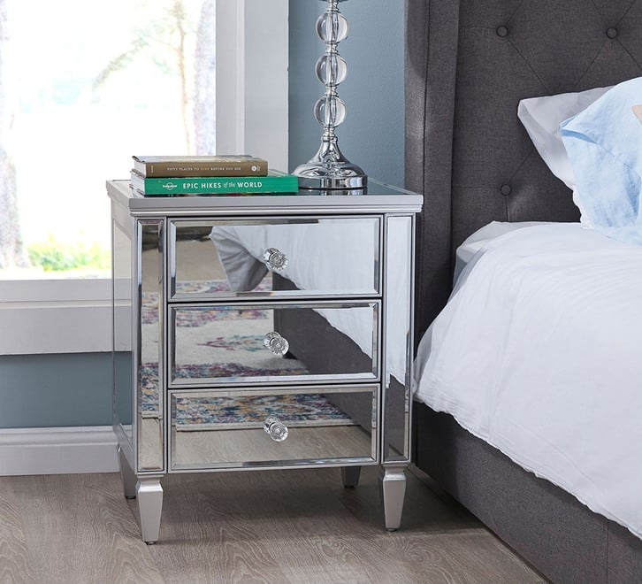 Diamond Mirror Bedside Table | Bedside Tables