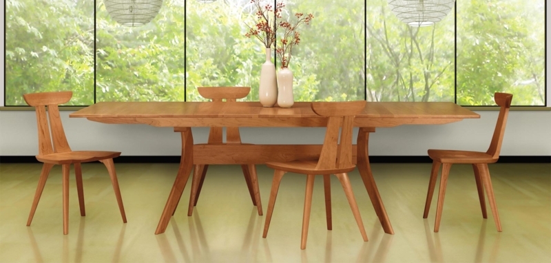 Dining Chair Cherry Wood Split Back Mid Century Splayed Legs