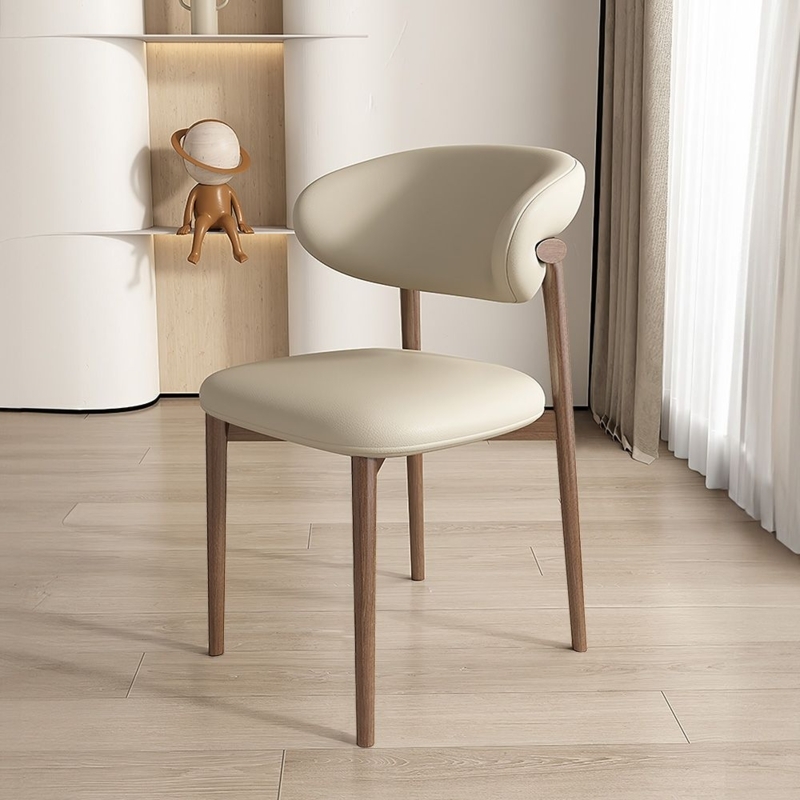 Dining Chair Curved Wrap-Around Back with Integrated Wood Supports