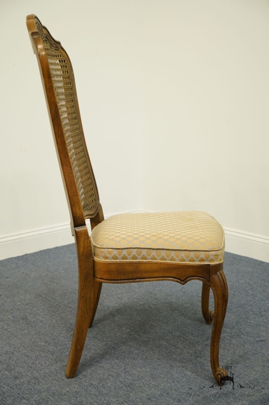 Dining Chair with Tall Contoured Back and Cane Detail