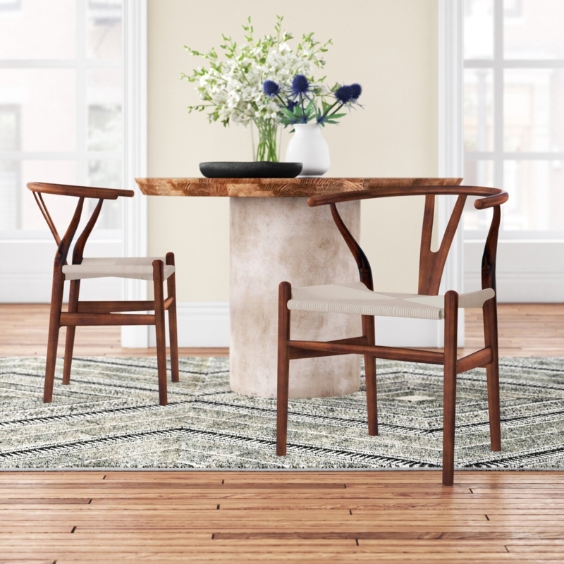 Dining Chair Y-Back Splat Design with Woven Paper Cord Seat
