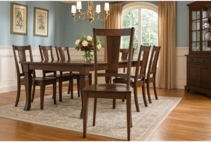 Dining Side Chair Solid Maple Wide Center Splat Chocolate Finish